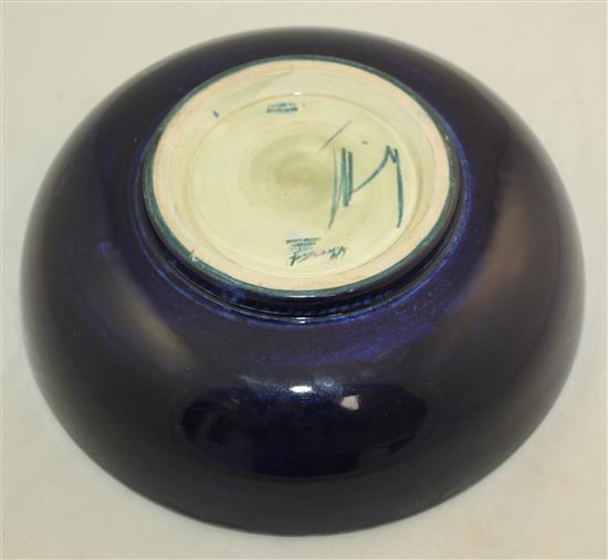 A Moorcroft Spring Flowers pattern bowl, post-war, 27.5cm